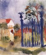 August Macke Garden Gate painting